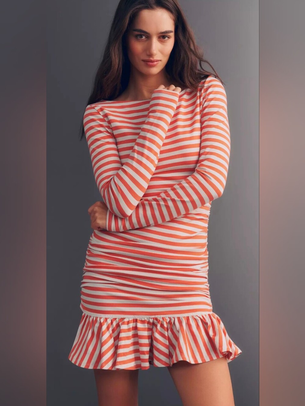 Daily Practice Drop-Waist Long-Sleeve Mini Dress Size S NWT